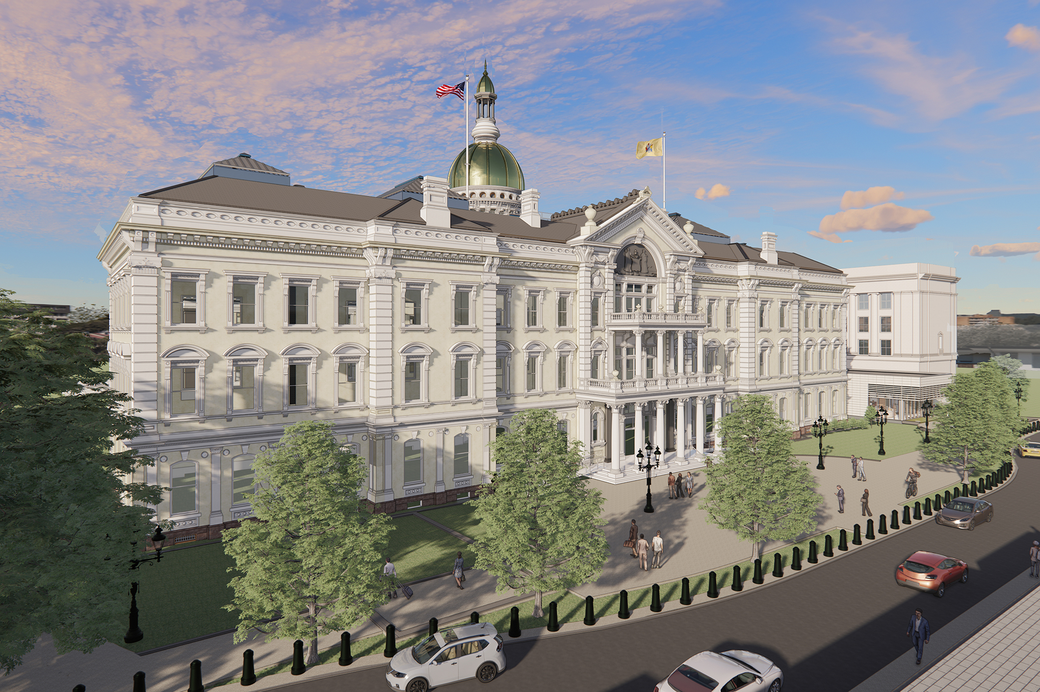 New Jersey Statehouse street elevation rendering